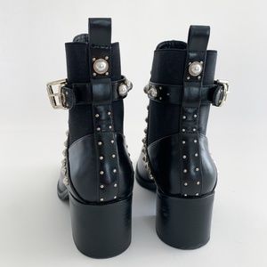 Zara Pearl/Stud Booties sz 9